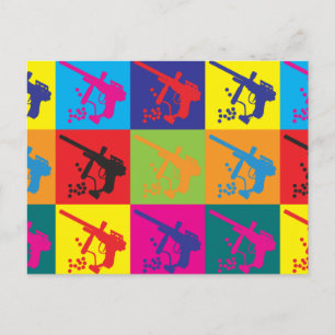 Paintball Pop Art Postkarte