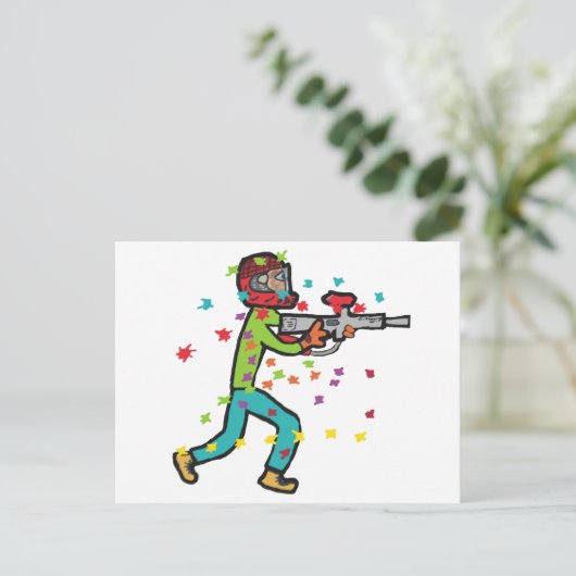 Paintball Postkarte (Stehend Vorderseite)
