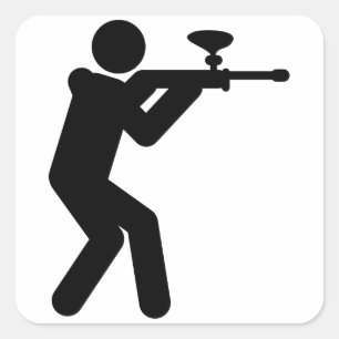 Paintball Quadratischer Aufkleber