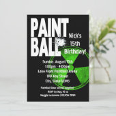 Paintball Radio Active Geburtstag Einladung (Stehend Vorderseite)