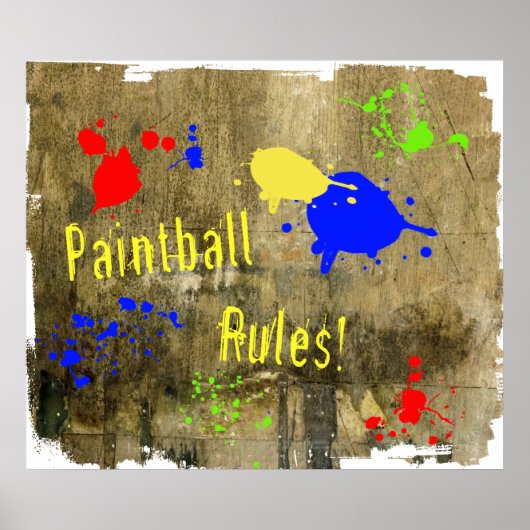 Paintball-Regeln auf der Grunge-Mauer Poster (Vorne)