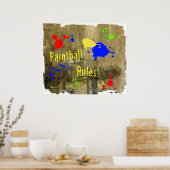 Paintball-Regeln auf der Grunge-Mauer Poster (Küche)