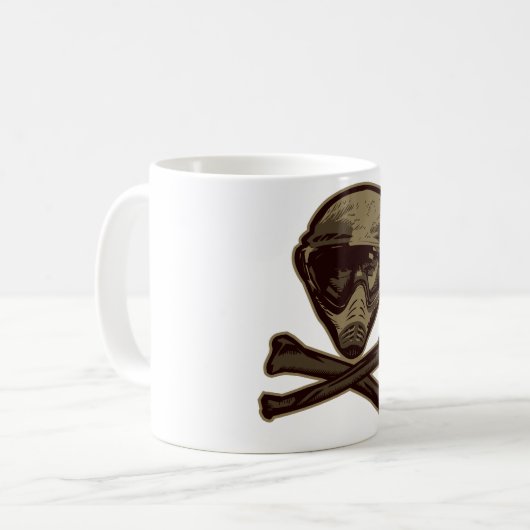 Paintball-Schädel Kaffeetasse (Vorderseite Links)