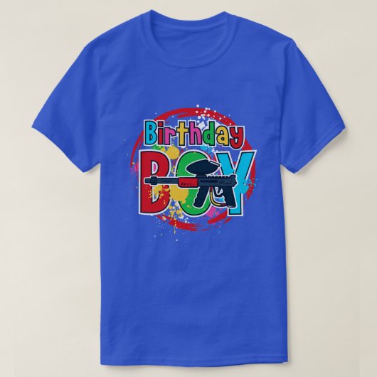 Paintball Shooting Birthday Boy T-Shirt (Design vorne)