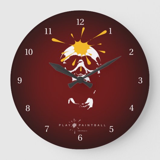 Paintball Skull Große Wanduhr (Vorderseite)