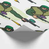 Paintball-Spieler mit Dual-Marker-Action-Sport Geschenkpapier