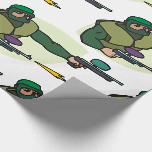 Paintball-Spieler mit Dual-Marker-Action-Sport Geschenkpapier