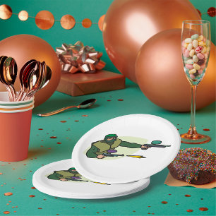 Paintball-Spieler mit Dual-Marker-Action-Sport Pappteller