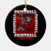 Paintball-Spieler-rote Team-Farben Keramikornament (Vorne)