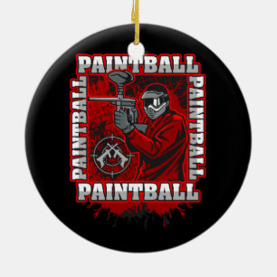 Paintball-Spieler-rote Team-Farben Keramikornament