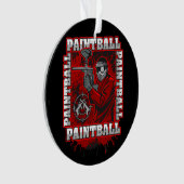 Paintball-Spieler-rote Team-Farben Ornament (Vorderseite)