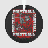 Paintball-Spieler-rote Team-Farben Ornament (Rückseite)