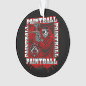 Paintball-Spieler-rote Team-Farben Ornament (Vorderseite)
