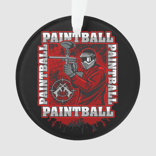 Paintball-Spieler-rote Team-Farben Ornament (Vorderseite)