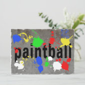 Paintball-Spritzer auf konkreter Wand Einladung (Stehend Vorderseite)