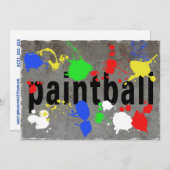 Paintball-Spritzer auf konkreter Wand Einladung (Vorne/Hinten)