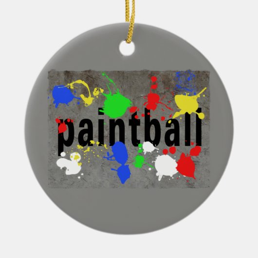 Paintball-Spritzer auf konkreter Wand Keramikornament (Vorne)