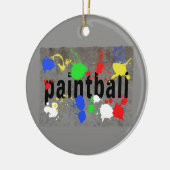 Paintball-Spritzer auf konkreter Wand Keramikornament (Links)