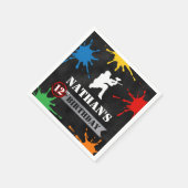 Paintball Spritzer Birthday Boys Teens Serviette (Ecke)