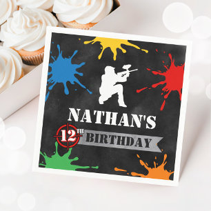 Paintball Spritzer Birthday Boys Teens Serviette