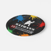 Paintball Spritzer Kindergeburtstag Party Papierpl Pappteller (Schrägansicht)