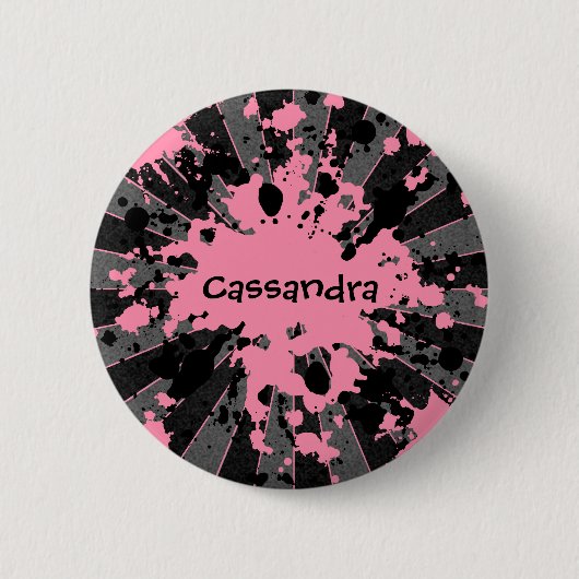 Paintball-Spritzer rosa Button (Vorderseite)