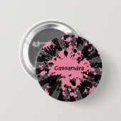 Paintball-Spritzer rosa Button (Vorne & Hinten)