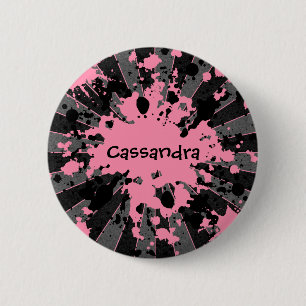 Paintball-Spritzer rosa Button