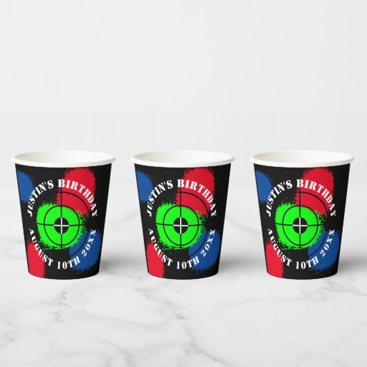 Paintball Thema Geburtstagsfeier Becher für Kinder (Multi)