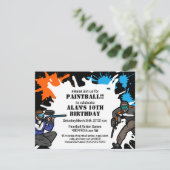 Paintball Thema Geburtstagsparty Einladung Kid (Stehend Vorderseite)