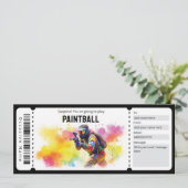 Paintball Ticket Einladung (Stehend Vorderseite)