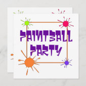 PAINTBALL-TREFFEN-PARTY EINLADUNG LADEN EIN (Vorne/Hinten)