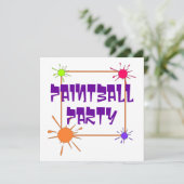 PAINTBALL-TREFFEN-PARTY EINLADUNG LADEN EIN (Stehend Vorderseite)