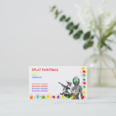 Paintball Visitenkarte (Stehend Vorderseite)