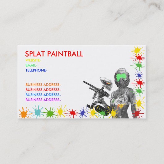 Paintball Visitenkarte (Vorderseite)