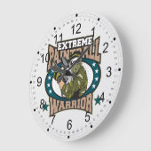 Paintball Warrior Große Wanduhr (Winkel)