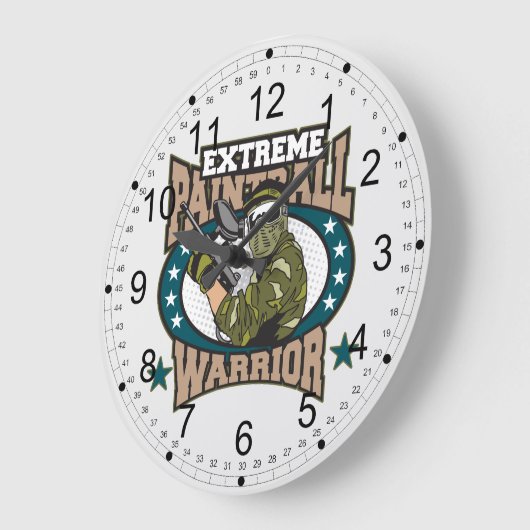 Paintball Warrior Große Wanduhr (Winkel)