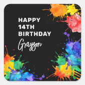 Paintballing Birthday Party Quadratischer Aufkleber (Vorderseite)