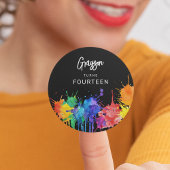 Paintballing Birthday Party Runder Aufkleber