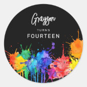 Paintballing Birthday Party Runder Aufkleber (Vorderseite)