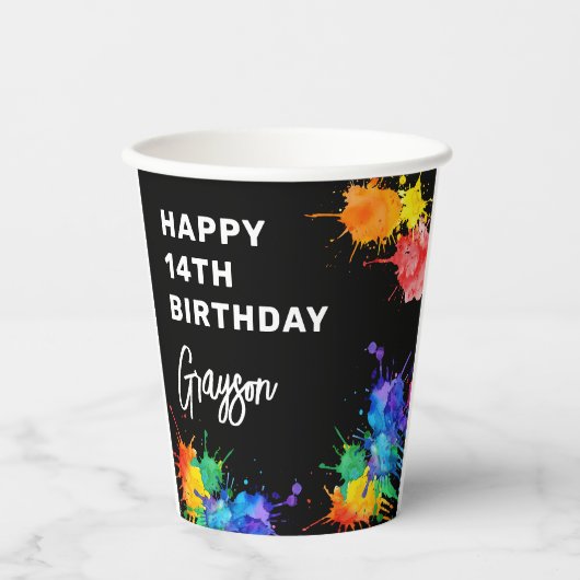 Paintballing Foto Geburtstagsparty Pappbecher (Vorderseite)