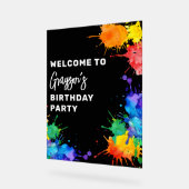 Paintballing Geburtstagsparty Willkommen Acrylschild (Winkel)