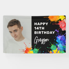 Paintballing Photo Birthday Party Invitation Banner