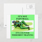 Paintballspieler Postkarte (Vorne/Hinten)