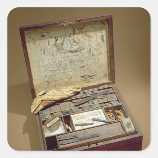 Paintbox von John James Audubon Quadratischer Aufkleber (Vorderseite)