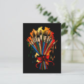 Paintbrush Bouquet Postkarte (Stehend Vorderseite)