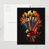 Paintbrush Bouquet Postkarte (Vorne/Hinten)