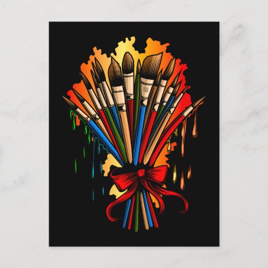 Paintbrush Bouquet Postkarte (Vorderseite)