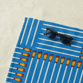 Paintbrush Crosshatch Blue Beach Handtuch (Beispiel)