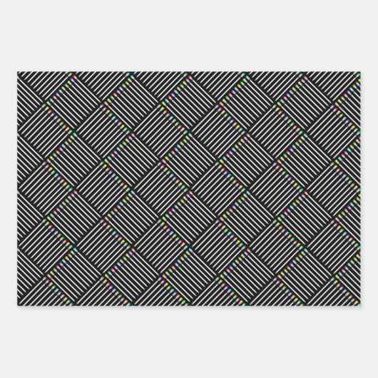 Paintbrush Crosshatch Geschenkpapier Set (Vorderseite)